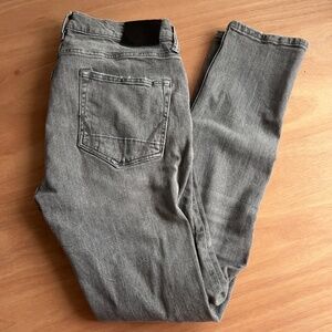 Allsaints Smoke Grey Cigarette Skinny Jeans Men's Size 34 Button Fly Distressed